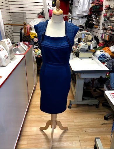 navy cocktail dress