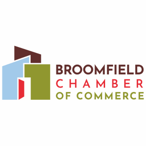 Broomfield Chamber of Commerce logo in brown, blue, red, and green on a white background