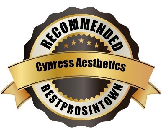 A seal that says recommended cypress aesthetics best prosintown