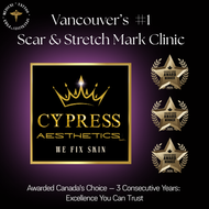 A logo for cypress aesthetics with a gold crown