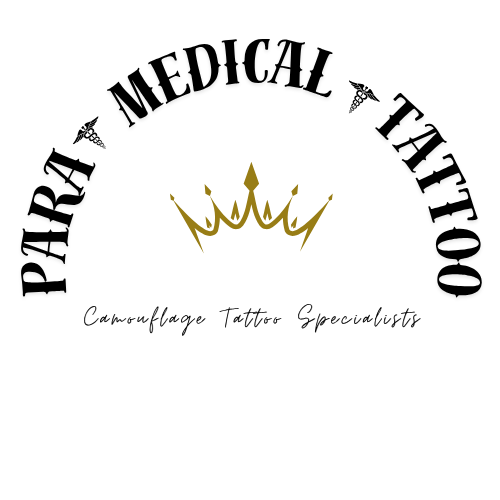 A woman is getting a permanent eyeliner tattoo on her eye.