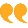 A pair of orange speech bubbles on a white background