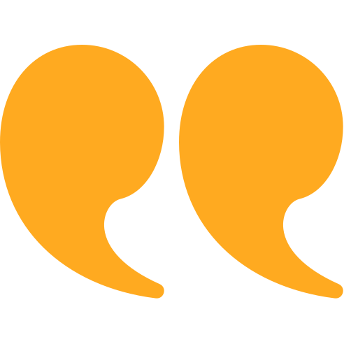 A pair of orange speech bubbles on a white background