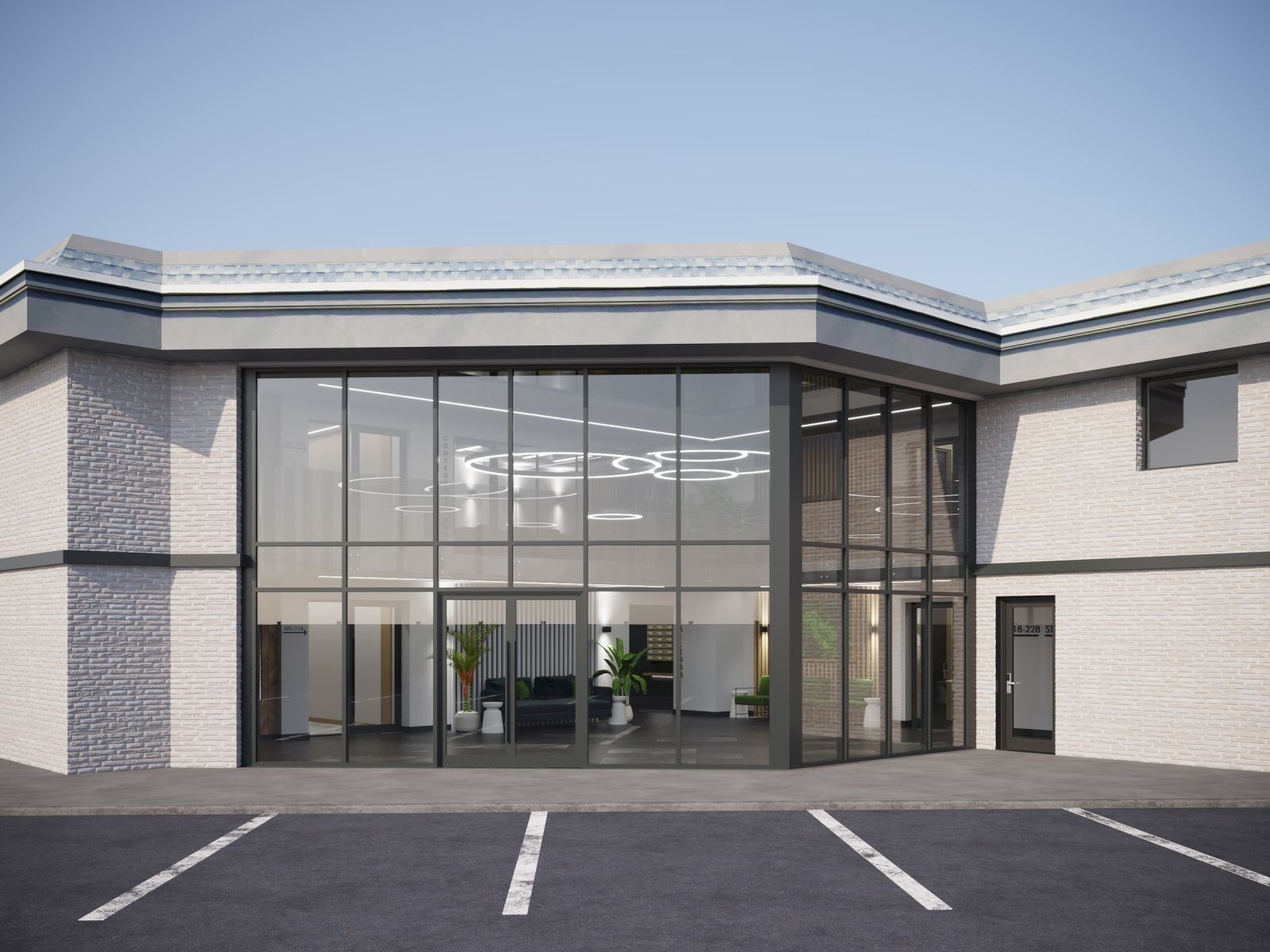 Office building entrance