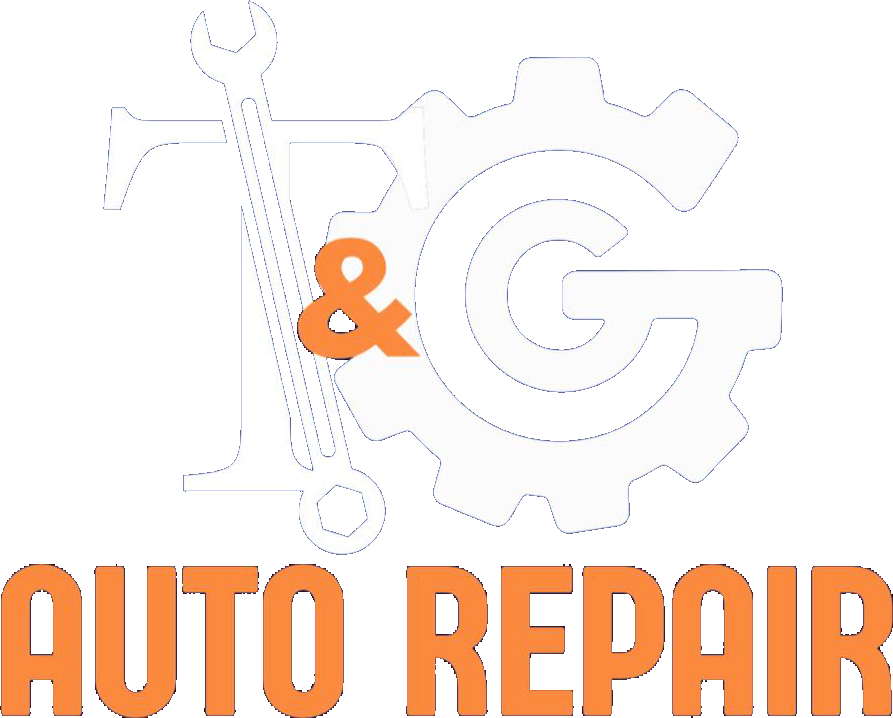 Logo for auto repair with white wrench, gear, and letters "T & G" over orange "AUTO REPAIR" text.