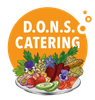 Een logo voor dons catering met een bord eten