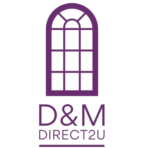 Purple arched window logo with