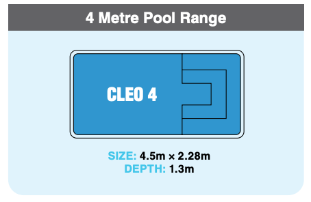 A diagram of a 4 metre pool range