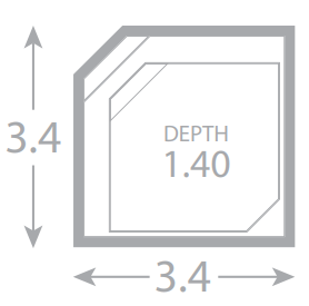 A drawing of a square with a depth of 1.40