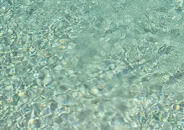A close up of a body of water with rocks in it.