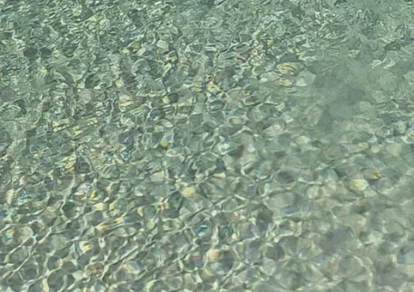 A close up of a body of water with rocks in it.