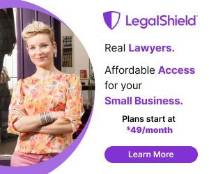 Get LegalShield lawyer, “Real Lawyers. Affordable Access for your Small Business. Plans start at $49/month.”