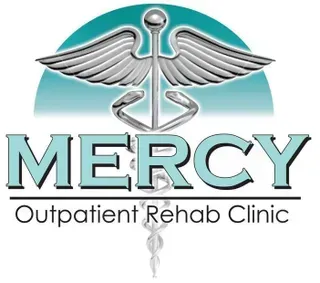 Logo for Mercy Outpatient Rehab Clinic, featuring a caduceus symbol over the word "MERCY."
