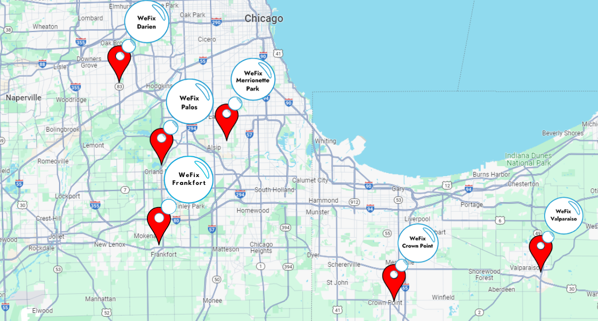 We Fix Phones & Tablets business location map