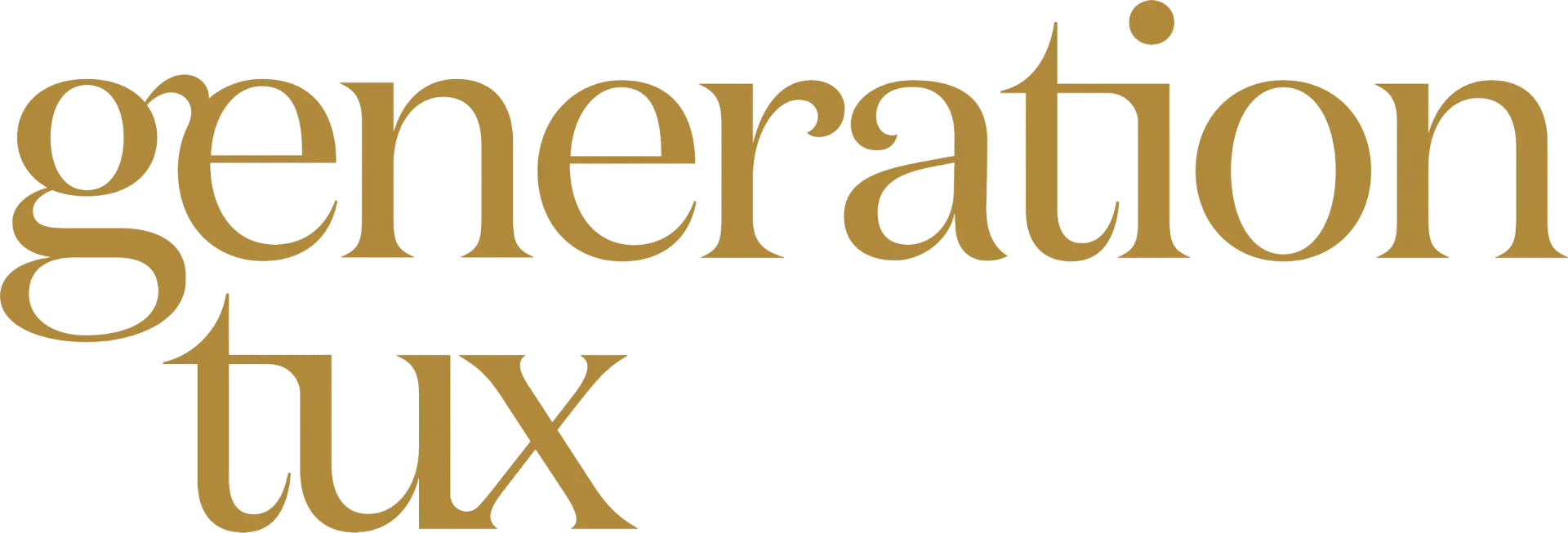 Generation Tux logo in gold.