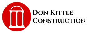 A red circular logo featuring white pillars and an arch, with the black text "Don Kittle Construction" to the right.