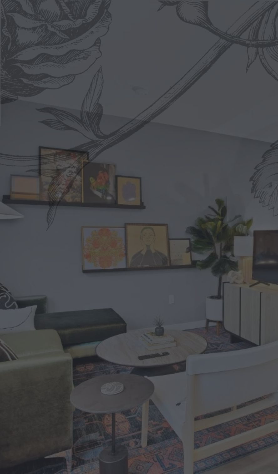 Black filter over apartment living room.