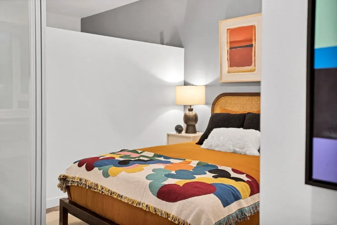 Bedroom at Amara in Portland, OR.