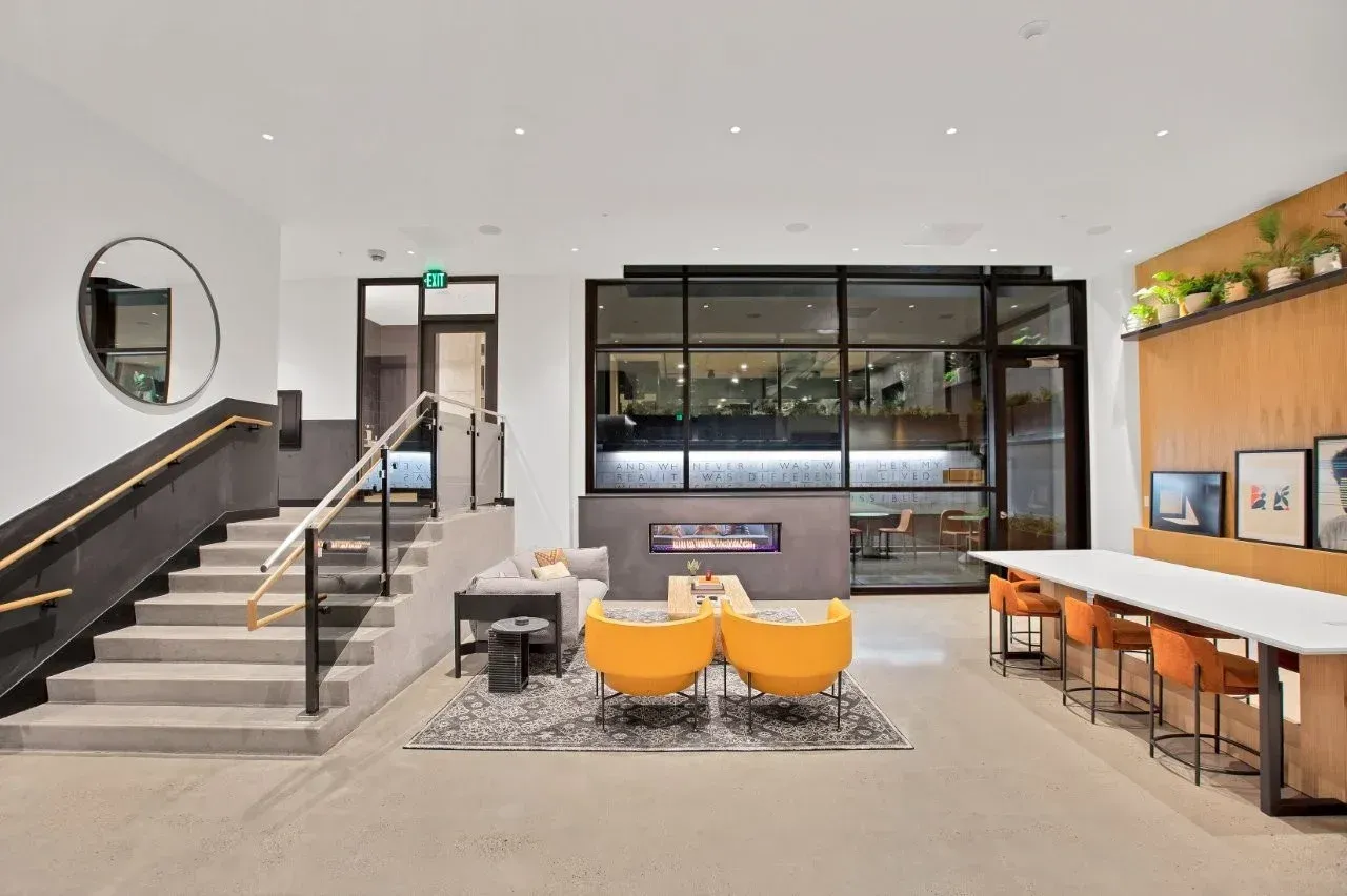 Community lounge at Amara in Portland, OR.