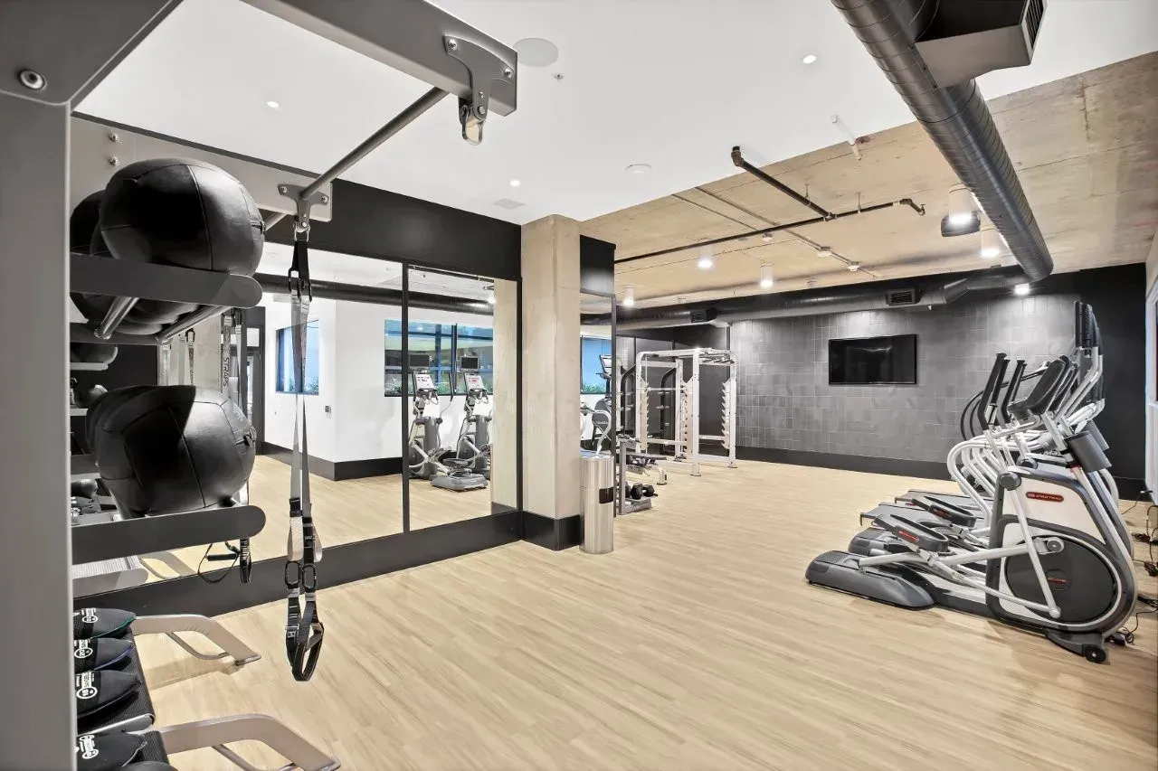 Fitness center at Amara in Portland, OR.
