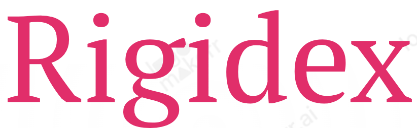 The word rigidex is written in red on a white background.