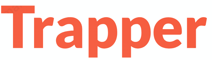 The word trapper is written in red on a white background