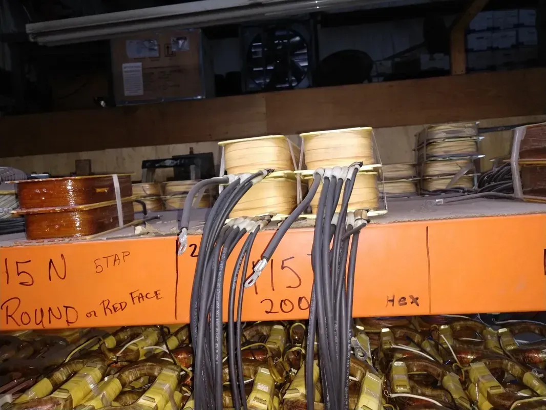 A bunch of wires are stacked on top of each other