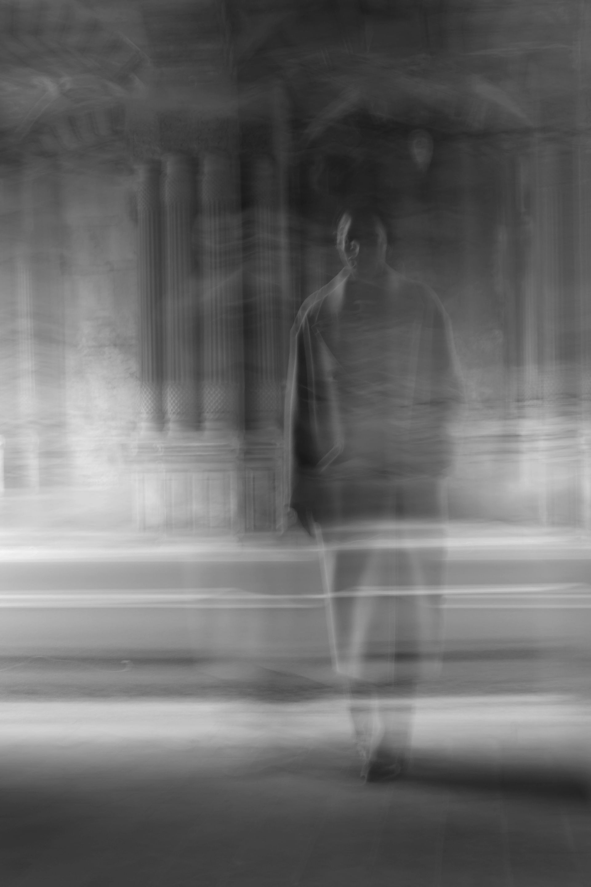 invisible heavy tool while walking freely, representing the
neurological patterns that remain after 