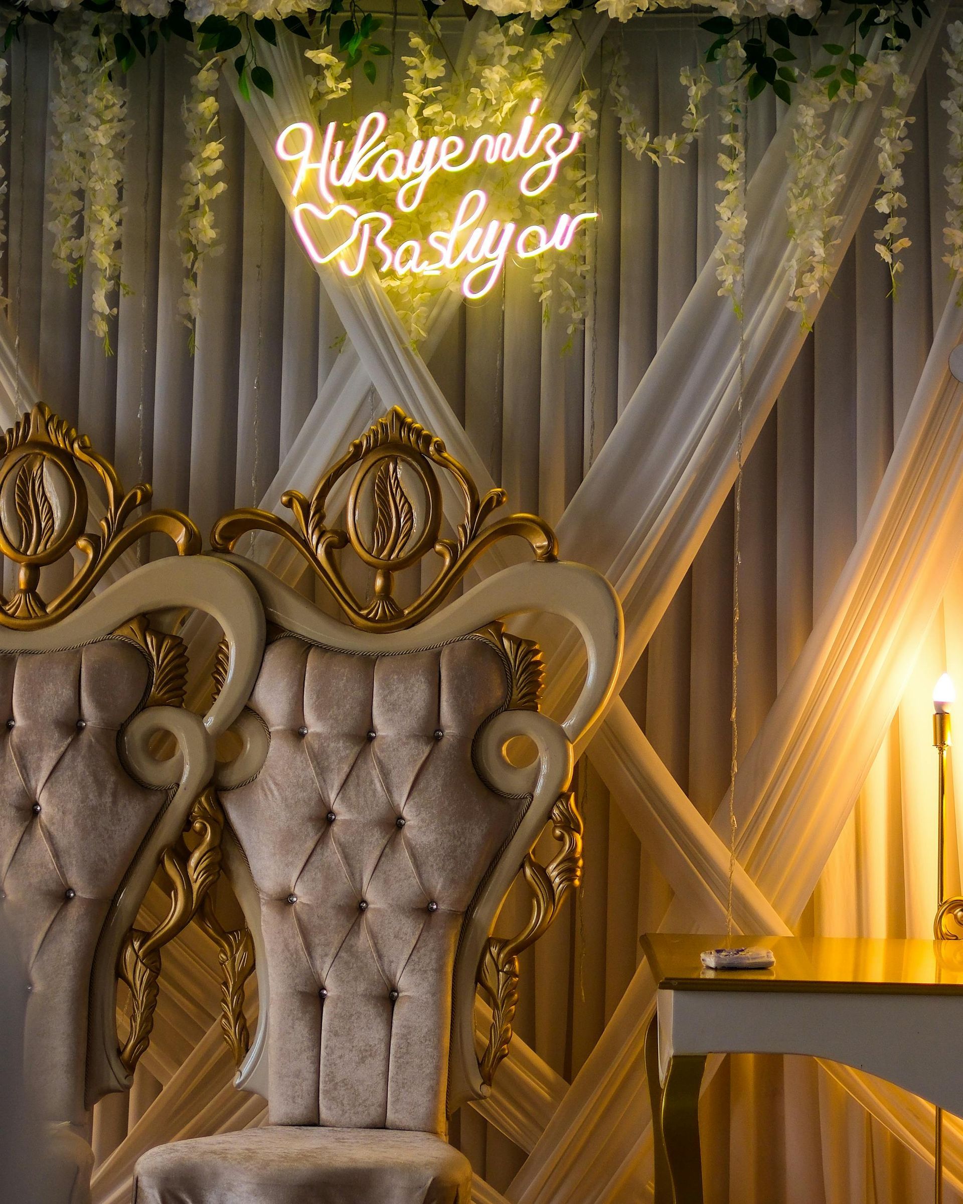 Empty golden throne