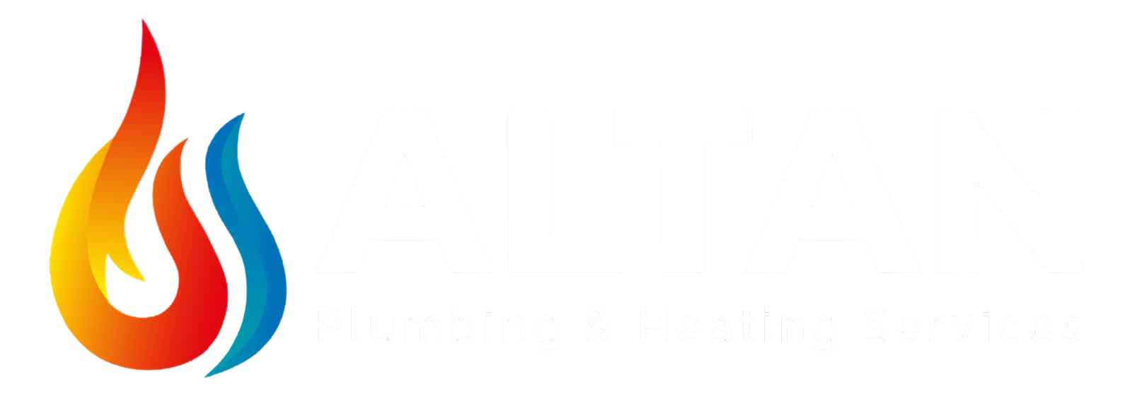 Logo with flame graphic in orange, red, and blue with white text.