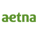 The aetna logo is green and white on a white background.