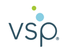 The logo for vsp is a blue and green logo with a green circle in the middle.