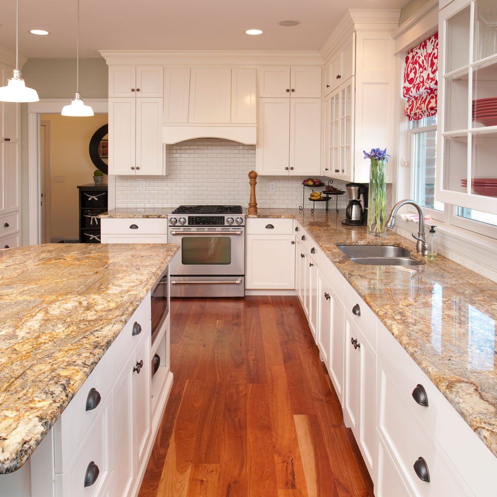 Kitchen with Marble Countertop — Omaha, NE — Precision Surface Restoration