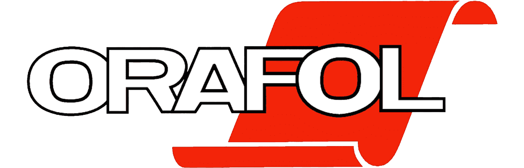 ORAFOL logo with white letters and red design.