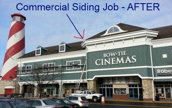 a commercial siding job has been completed at bow tie cinemas