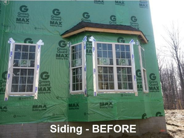 a picture of a siding before being installed