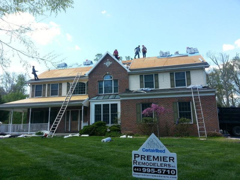 a house that is being remodeled by premier remodelers