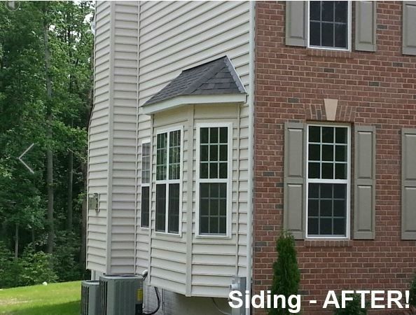 a picture of a house before and after siding