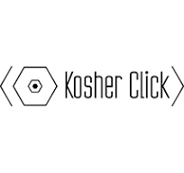 Logotipo de Kosher Click: un ícono hexagonal con el texto 
