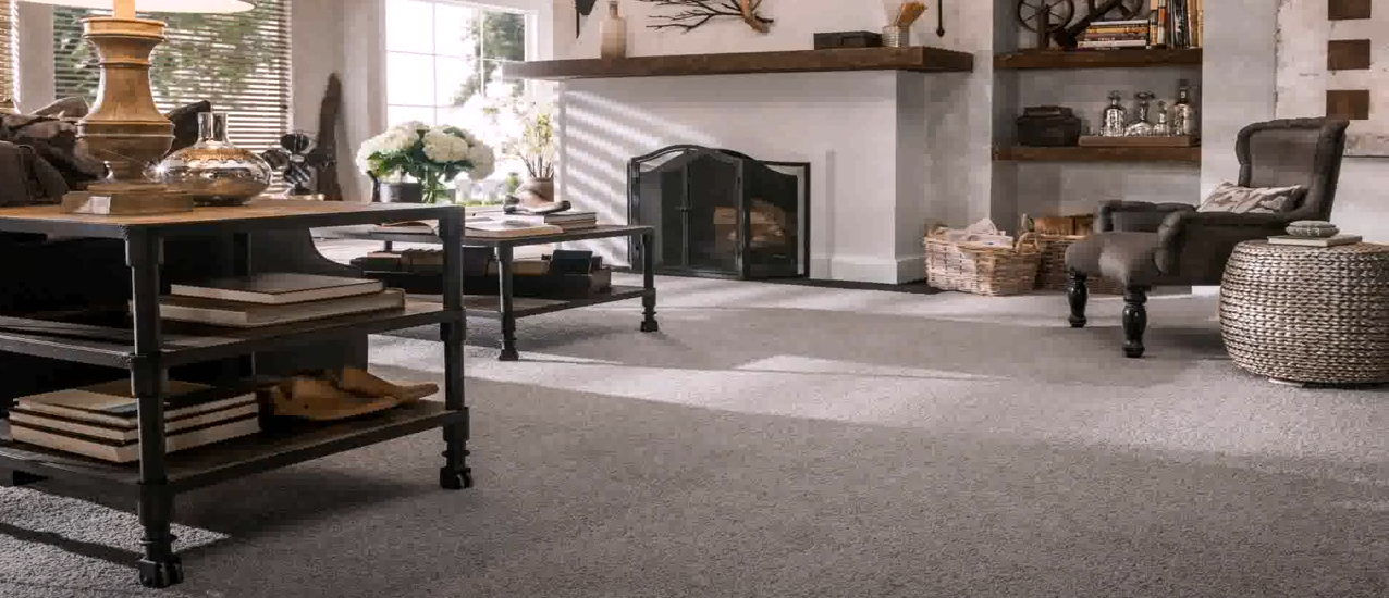 Carpeted flooring in the living room