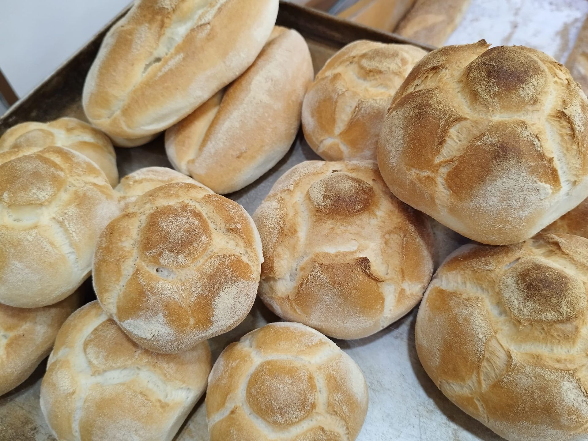 Un mucchio di diversi tipi di pane su un vassoio