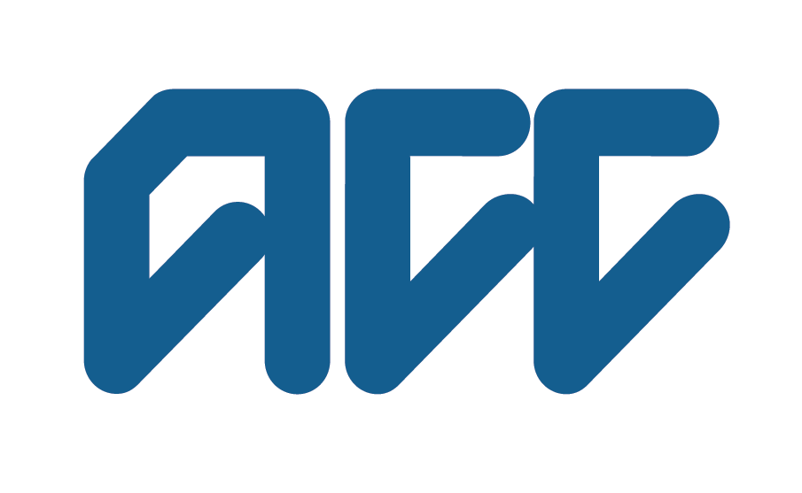 The acg logo is blue and white on a white background.