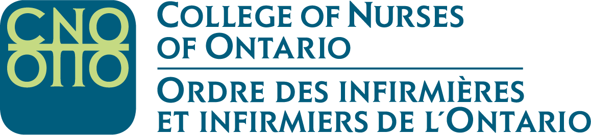 The logo for the college of nurses of ontario