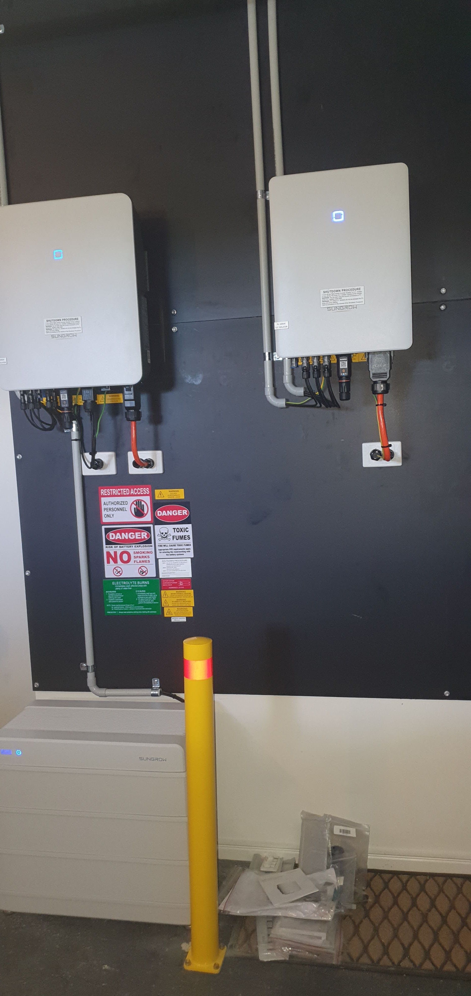 Electrical Boxes With Safety Signs — D.J. Whatley & Son Pty Ltd in Ormeau Hills, QLD