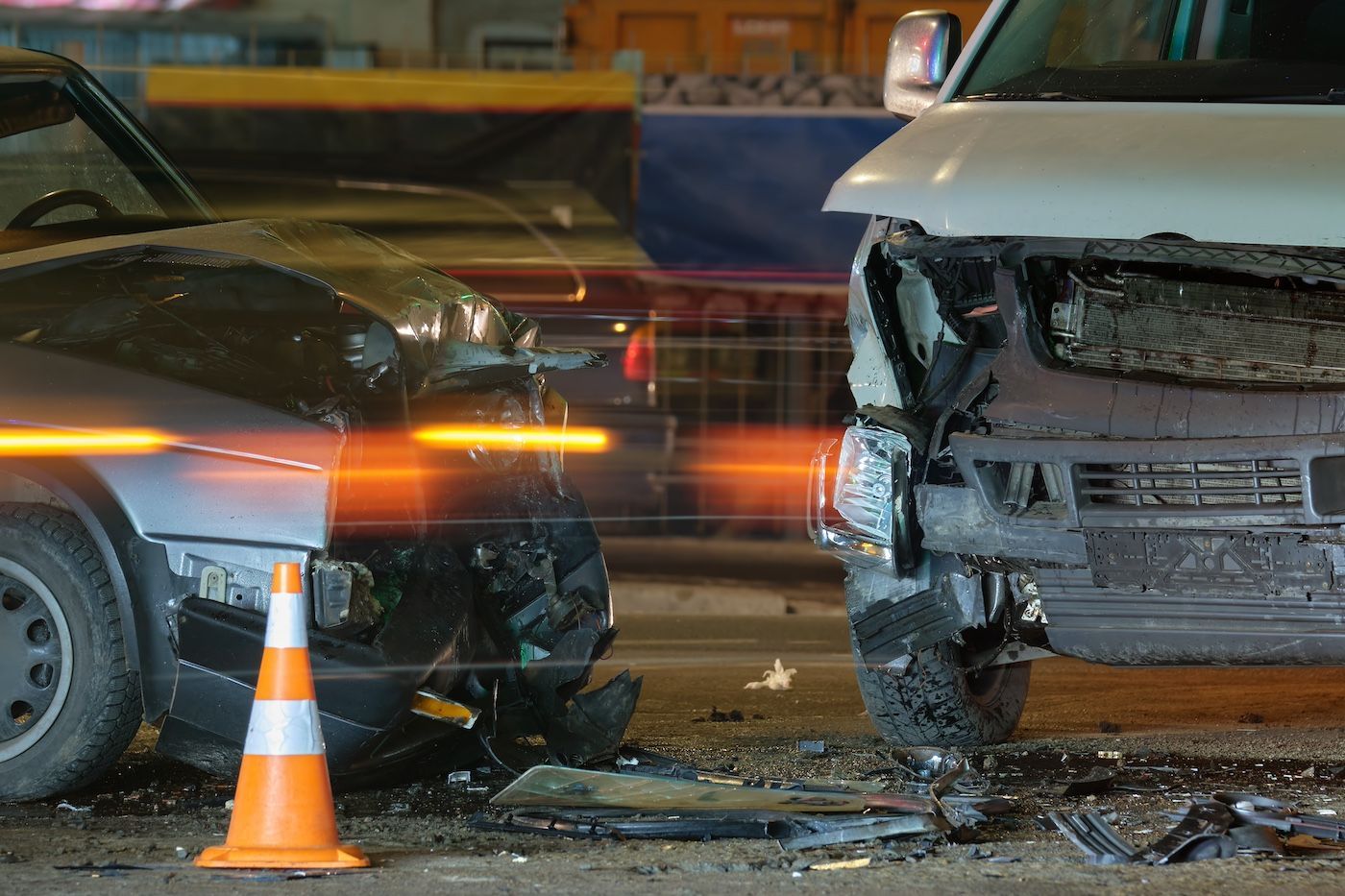Two cars heavily damaged after a car accident in Columbia, MO. Call EC Duckworth for representation.