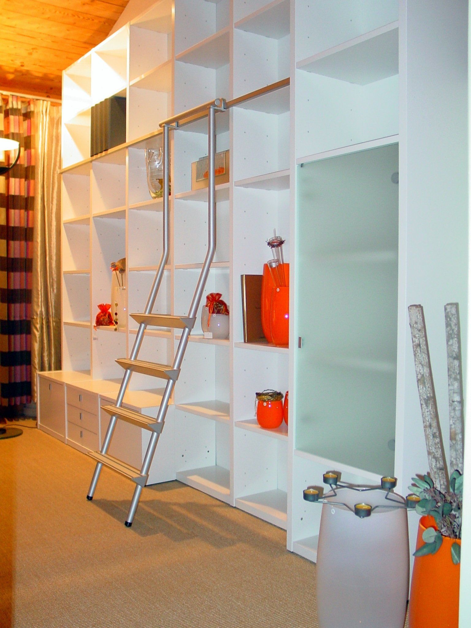 #Bibliothek, #interlübke, #studimo,  #mit schiebeleiter, #ausstellungs-kombination, sonderpreis: 5.999,- € #www.steinhauer.top,