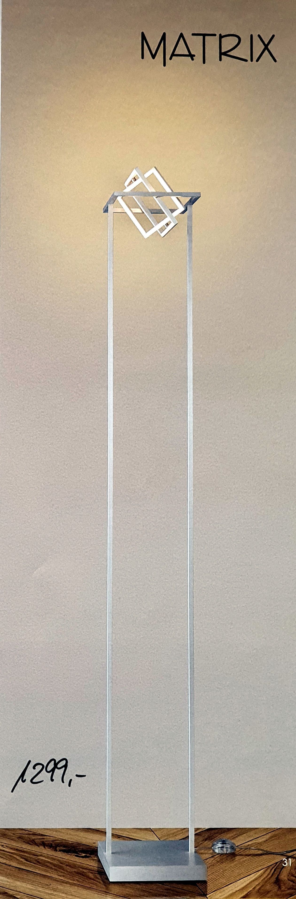 #Lichtobjekt, #Stehleuchte #Matrix,25 x 25 x 181 cm, 31W = 4.800lm, mit 2 gegenseitig #verdrehbaren Lichtrahmen, (#Escale) #ALU-farbig, 
#Ausstellungs-Modell, 
#Sonderpreis: 999,- €
#steinhauer.top