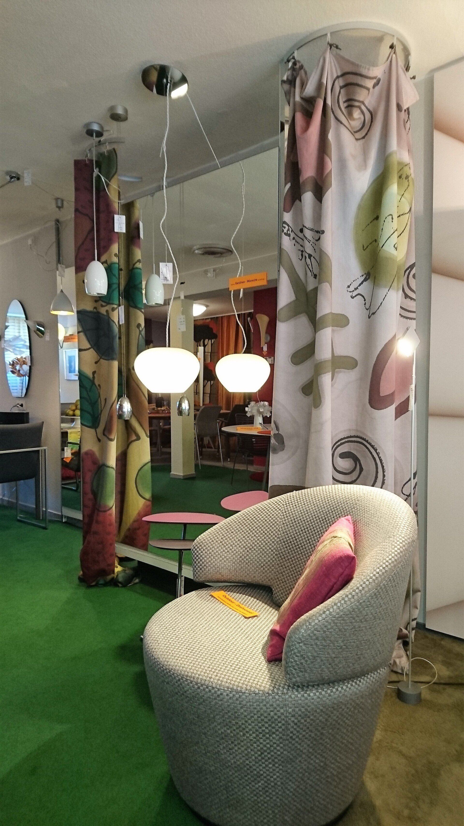 #Nora Klor handbemalte Seiden-Gardinen, jetzt bei uns in der Ausstellung, #steinhauer.top