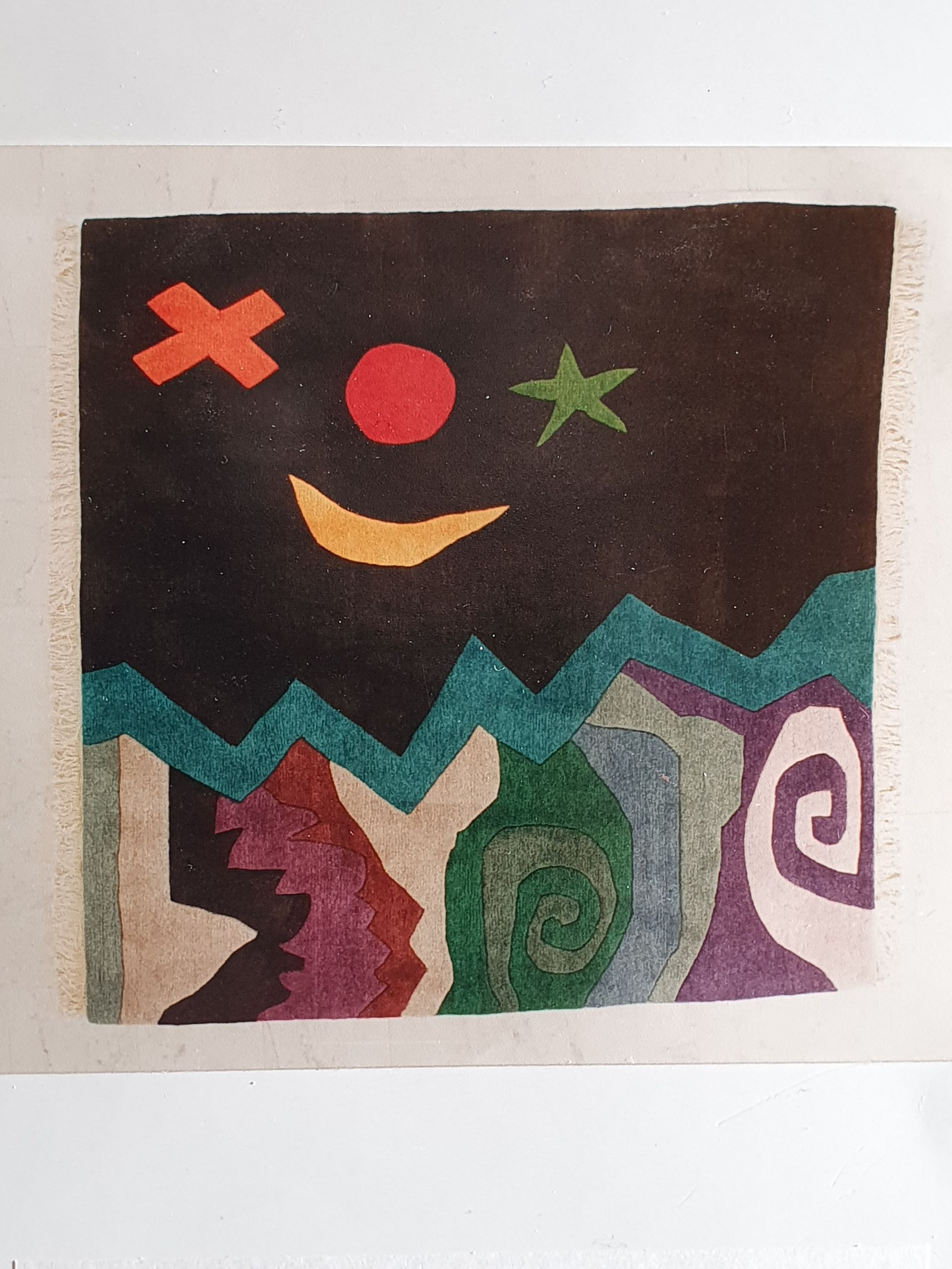 #handgeknüpfter, designter #Bildteppich, 100% Hochland-Schurwolle, 2 x 2 m
#Fab. gecco: mondstern,
Ausstellungsstück reduziert von:
1.899,-€  auf 999,- €
#Steinhauer.top 
#design-teppiche