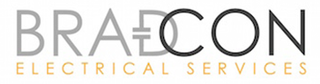 A logo for bradcon electrical services is shown on a white background.